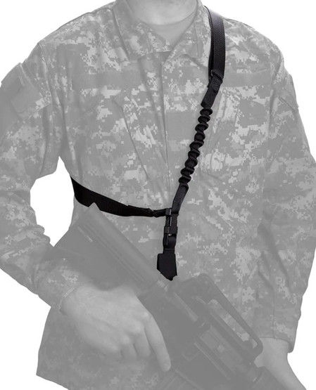 Elite Survival Systems Single Point Tactical Bungee Sling in Black has a bungee section